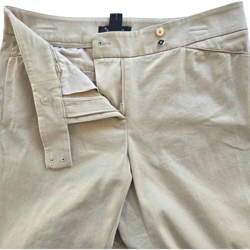 White House Black Market Womens Sleek Bootcut Pants Size 6R Beige Cotton Blend - Picture 4 of 10